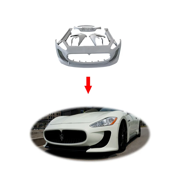 Half Carbon fiber fiberglass front rear bumper set wide bodykit Rear Diffuser side skirts for Maserati Gran Turismo body kit ITN Auto