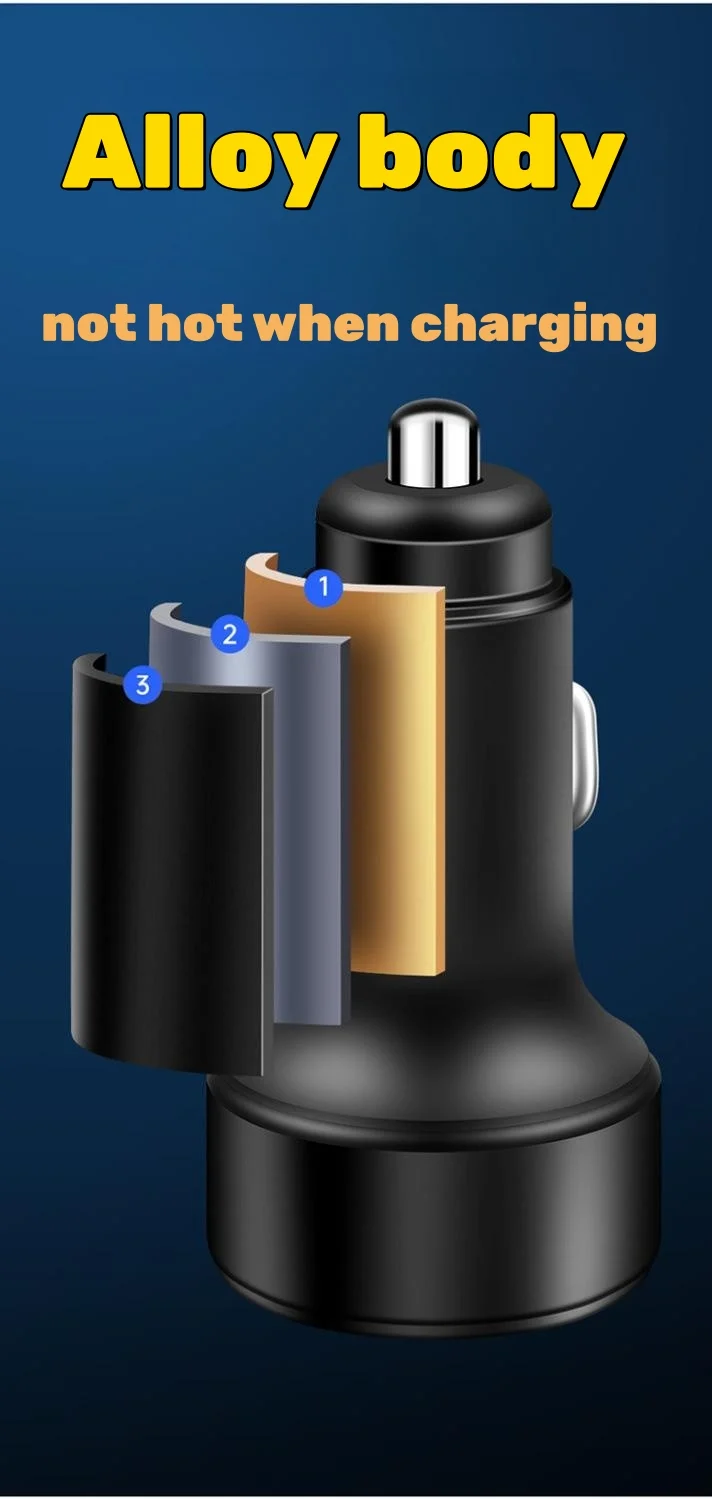 Car logo fast charging car cigarette lighter conversion plug charger