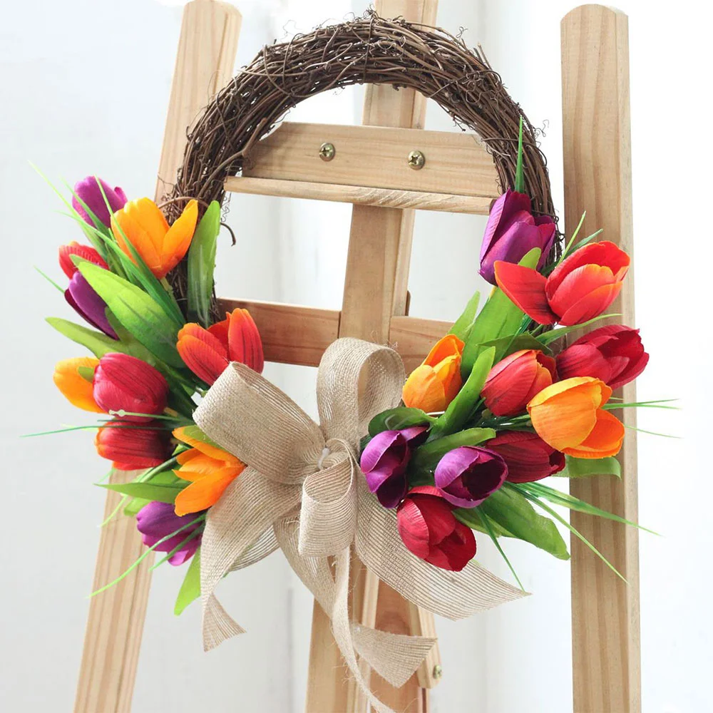 New holiday gift decoration simulation tulip rattan garland