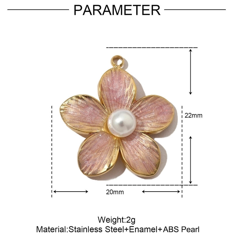 3 PCS/Package 8 * 20mm 304 Stainless Steel Leaf Flower Pendant Jewelry Accessories