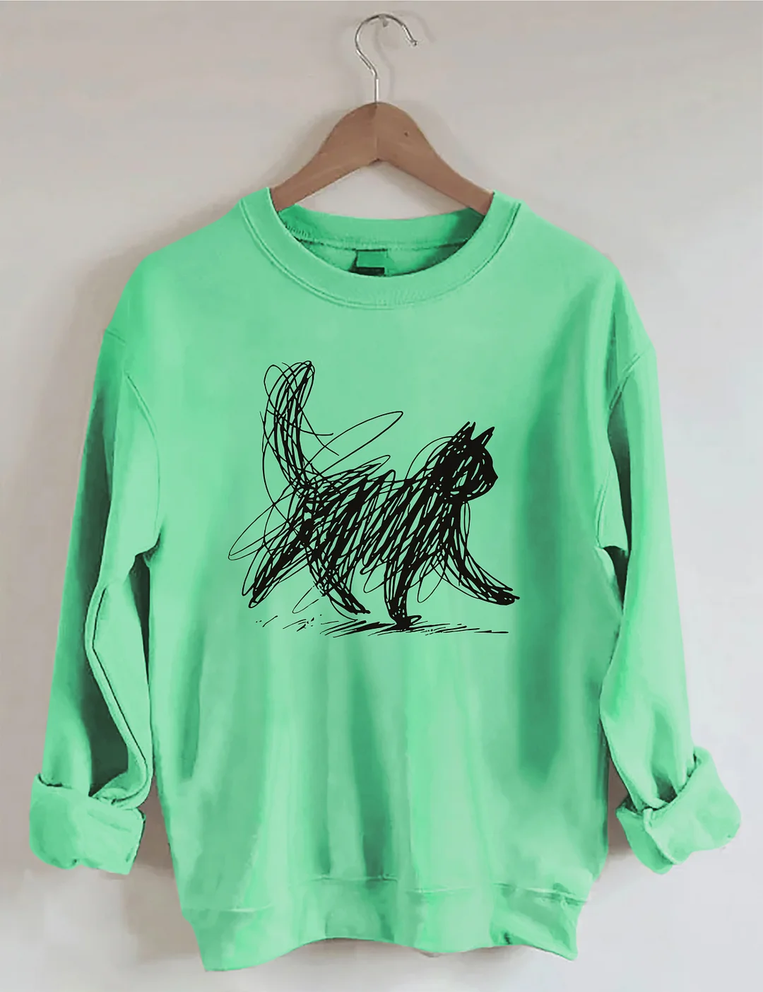 Abstract Scribble Cat Sweatshirt