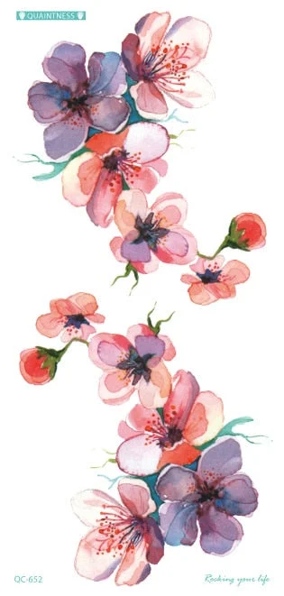 Free shipping colorful flower tree tattoo design temporary tribal sexy body tattoo sticker shoulder arm leg waterproof tattoo.