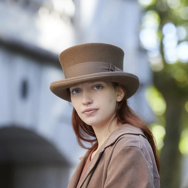 Victorian hat BEAVER color top hat stylish top hat top hat for men and women brown felt top hat woman top hat handmade wool felt hat