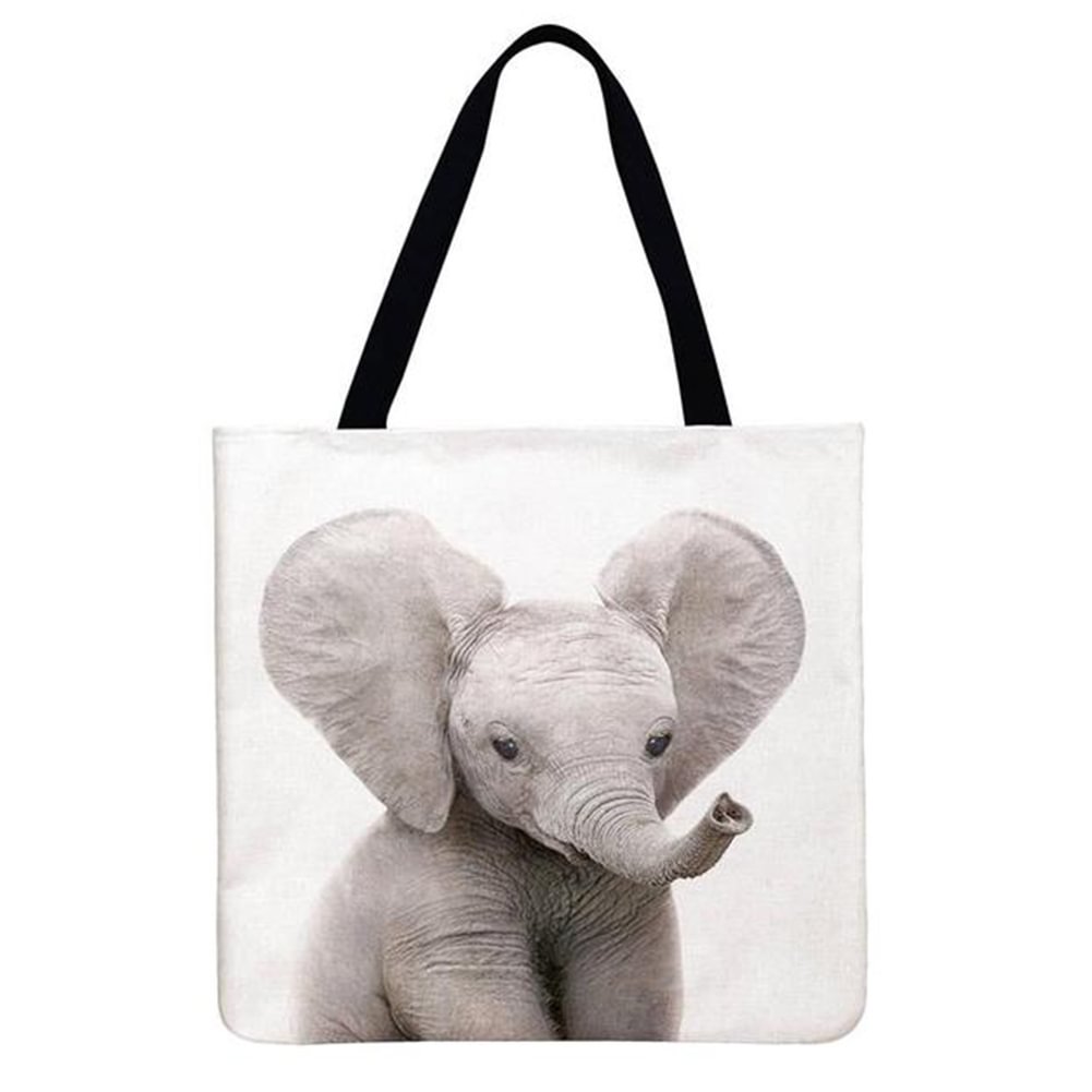 Linen Tote Bag-Elephant