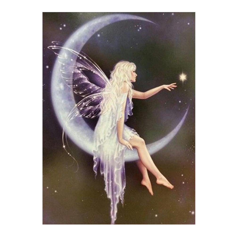 

Angel on Moon - Special Shaped Diamond Painting - 30*40CM, 501 Original