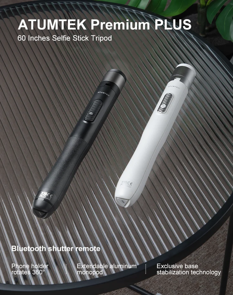 ATUMTEK Trípode de palo selfie de 60 pulgadas, soporte extensible todo en  uno con control remoto Bluetooth, rotación de 360° para iPhone y Android
