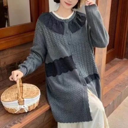 Chicfifth Sweater Women Winter Long Sleeve High Quality Autumn Vintage Top Knitted Cardigan