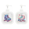 2 patins &agrave; roulettes, bouteille de pompe diamond art, distributeur vide rechargeable avec pompe, distributeur liquide de vaisselle pour savon &agrave; mains, lotion et apr&egrave;s-shampoing id&eacute;al pour la salle de bain, &eacute;vier de cuisine