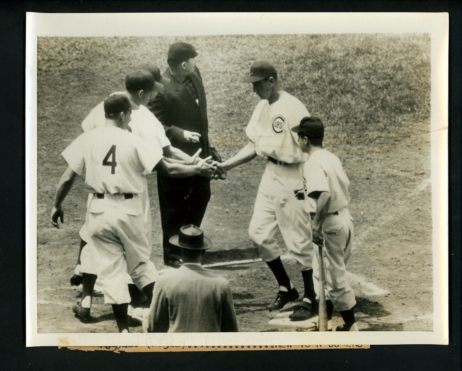 Hank Sauer HOME RUN TYPE 1 1954 Press Photo Poster painting Chicago Cubs Ralph Kiner Jackowski