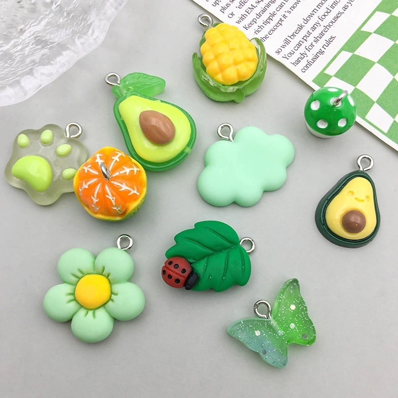 10 Models Per Model 1, 10/Pack Resin Fruit Flower Butterfly Pendant