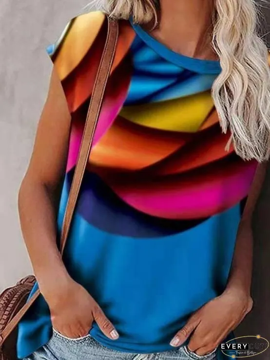 Gradient Print Bat Sleeve T-shirt