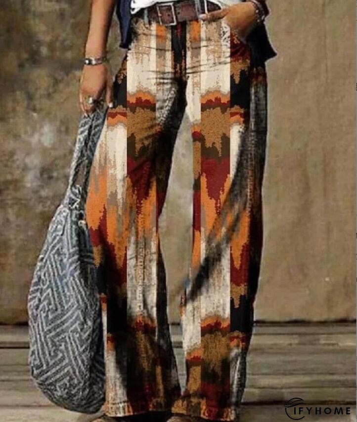 Floral Women's High Waist Straight Leg Wide Fashion Loose Jeans | IFYHOME