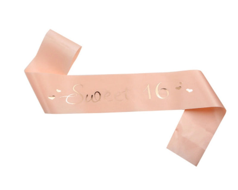 Hot Sale Champagne Birthday Shoulder Strap Crown Set 16 18 21 30 40 50 60 70 80 Headband