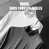 Chemise de base pour hommes en coton merceris&eacute; extensible, chaude et confortable