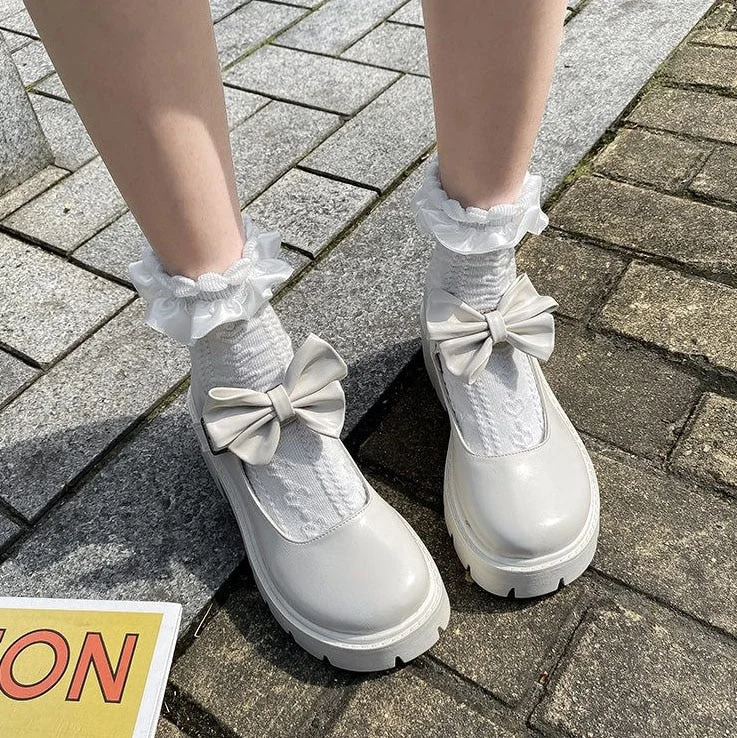 Lolita shoes on heels platform shoes Women's shoes Japanese Style Mary Janes Vintage Girls High Heel College Student shoes 42