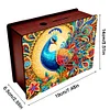 (US Local)Diamond Painting Piggy Bank Wooden Coin Bank Storage Box Kit (Peacock)