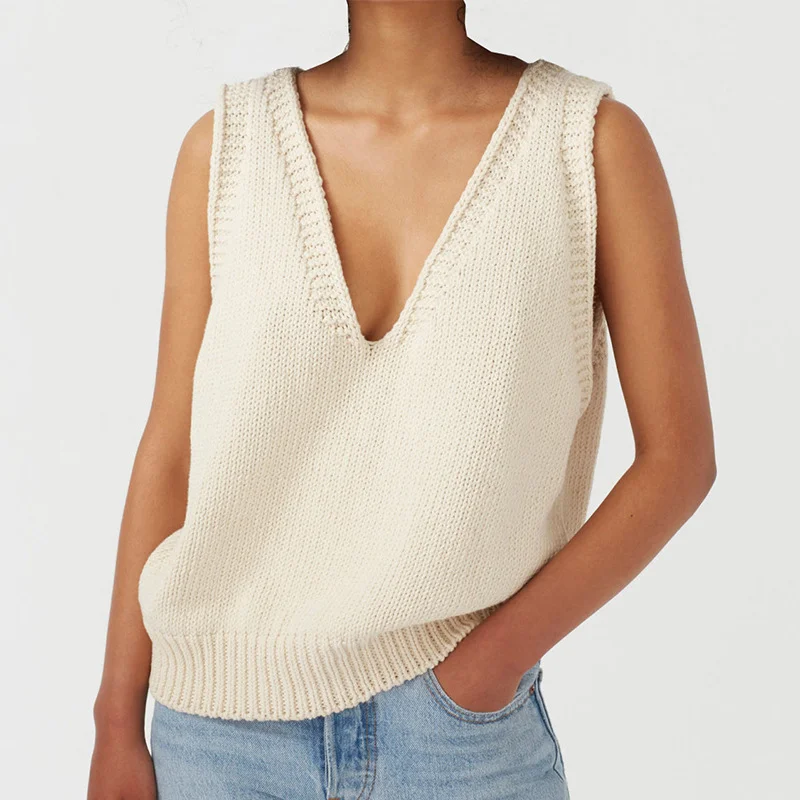 Wongn Wongn And Autumn New Women's Knitted Vest Small Vest Women's Sleeveless Sweater