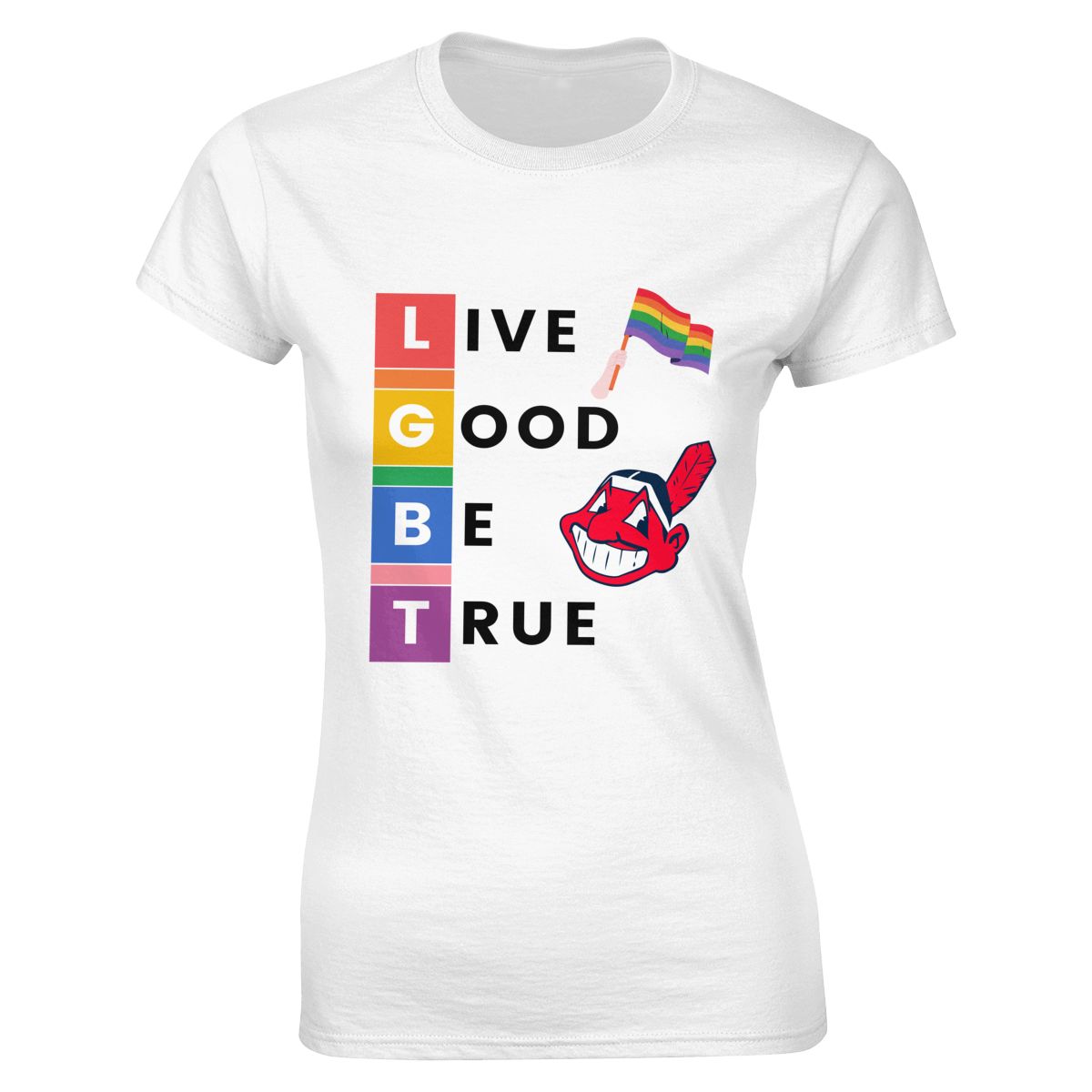 Cleveland Guardians LGBT Pride Women's Soft Cotton T-Shirt