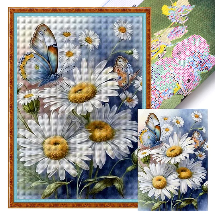 Butterfly And Daisy 11CT Stamped Cross Stitch 40*60CM