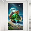 Diamond Painting-DIY Full Round Drill Shells Forest Under Moon(70*40 CM)