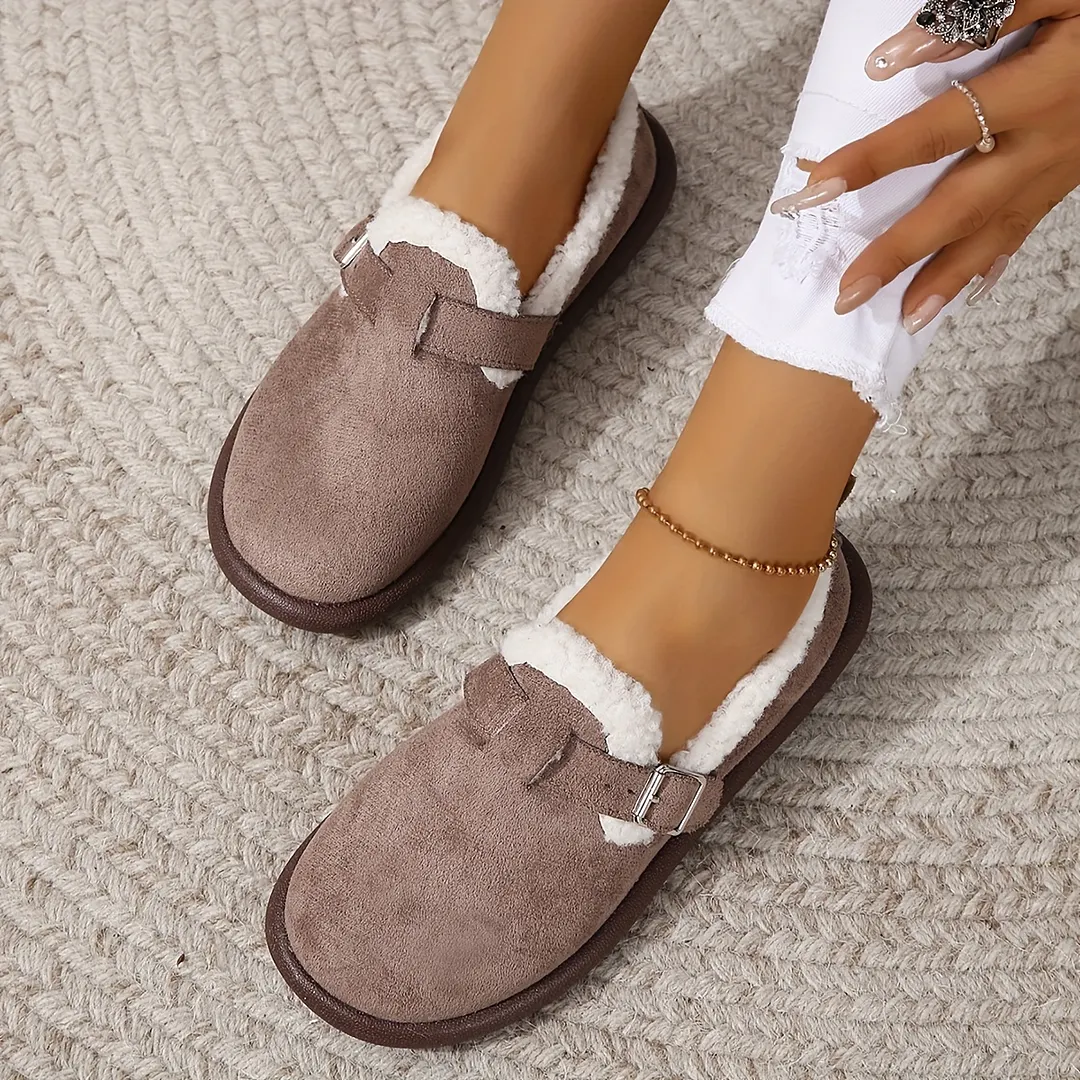 🔥LAST DAY 50% OFF -WOMEN'S PLUSH ROUND TOE SLIP-ON FLATS-BUY 2 FREE SHIPPING
