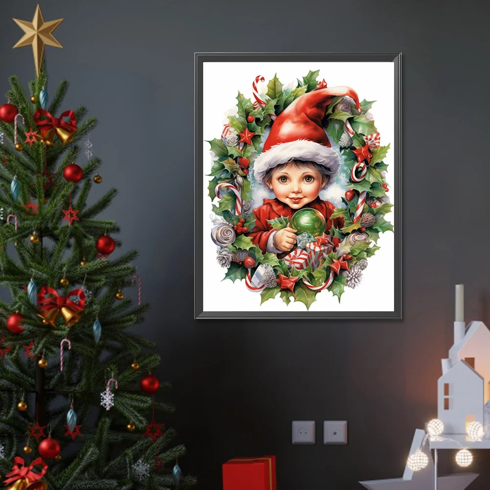 Diamond Painting - Full Round Drill - Xmas Child(Canvas|30*40cm)
