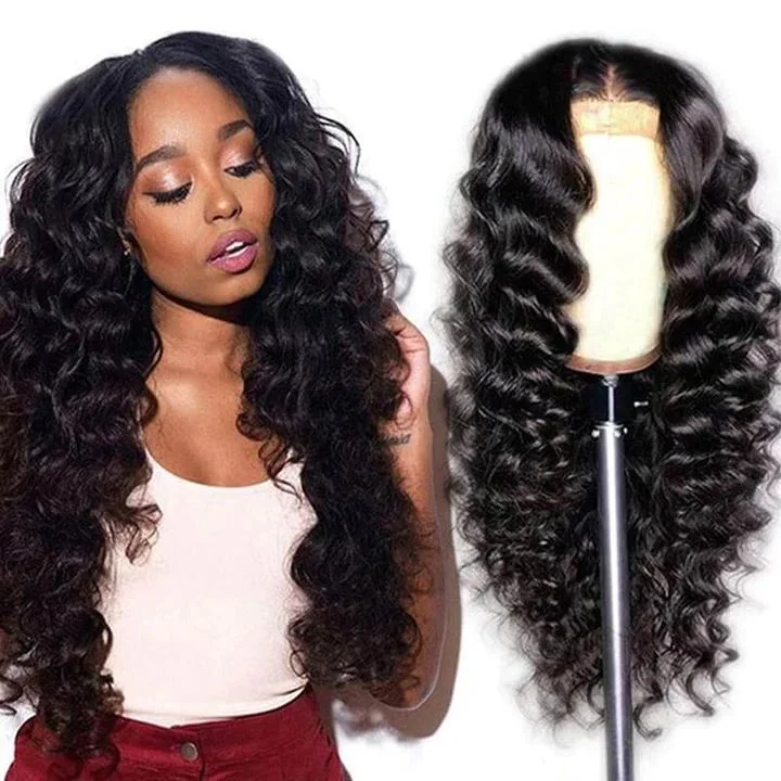 13x4 Lace Front Wigs Loose Deep Wave Human Hair Wigs Pre Plucked with Baby Hair Wigs for Black Women