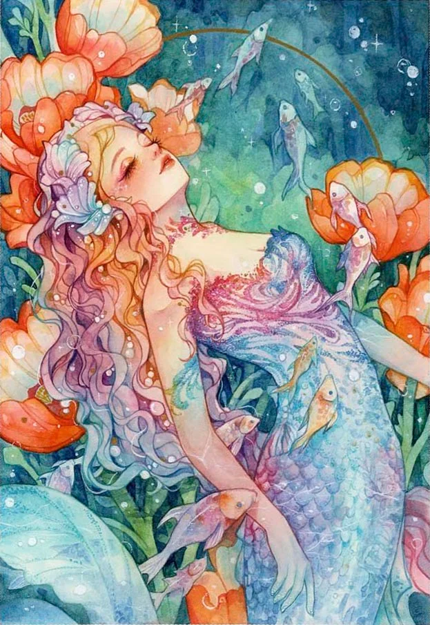 Mermaid (40*60cm) AB Round Drill Diamond Painting gbfke