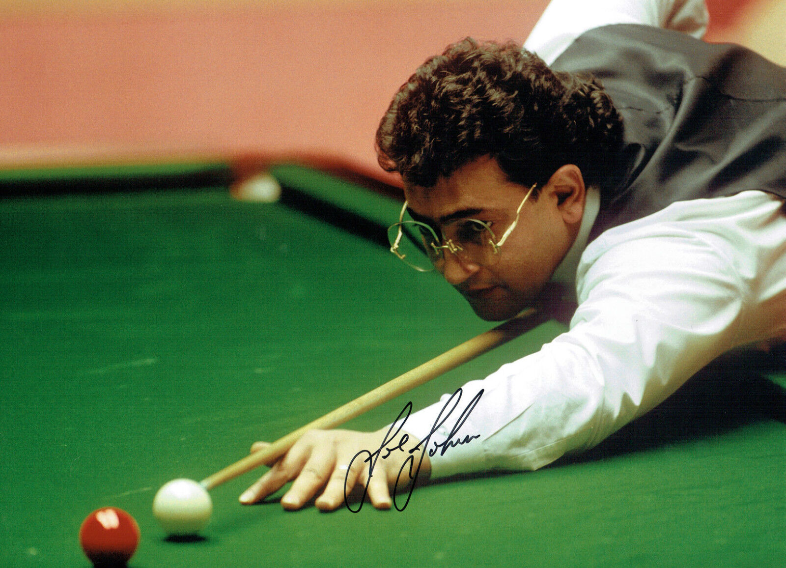 Joe JOHNSON SIGNED Autograph 1986 World Snooker Champion 16x12 Photo Poster painting B AFTAL COA