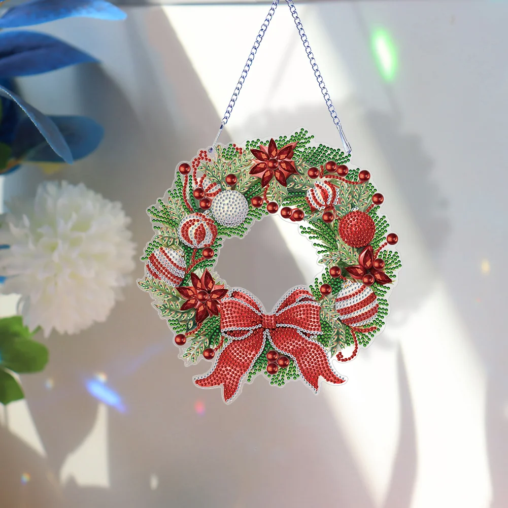 DIY Flower Wreath Acrylic Special Shaped Diamond Painting Wall Decor Wreath