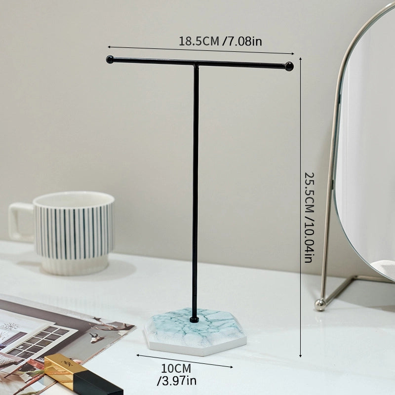 Wood Iron Casual Minimalist Geometric Jewelry Rack