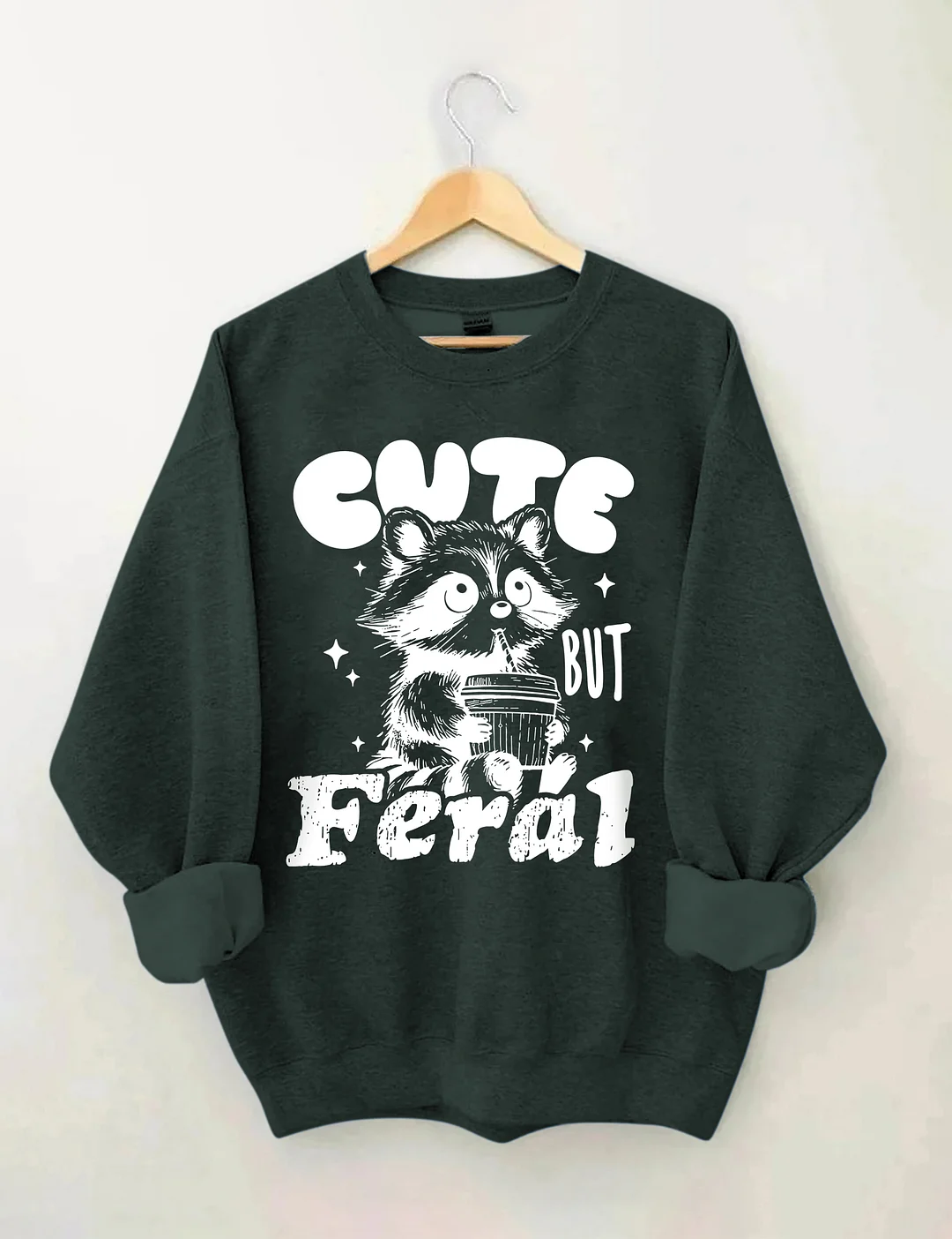Cute But Feral Raccoon Sweatshirt