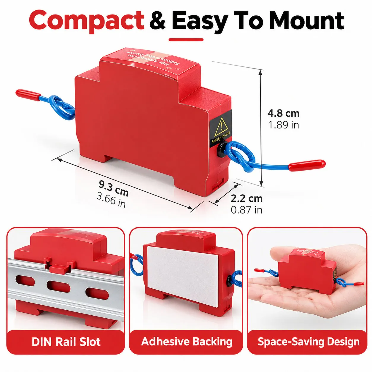 Fire suppression device dimensions