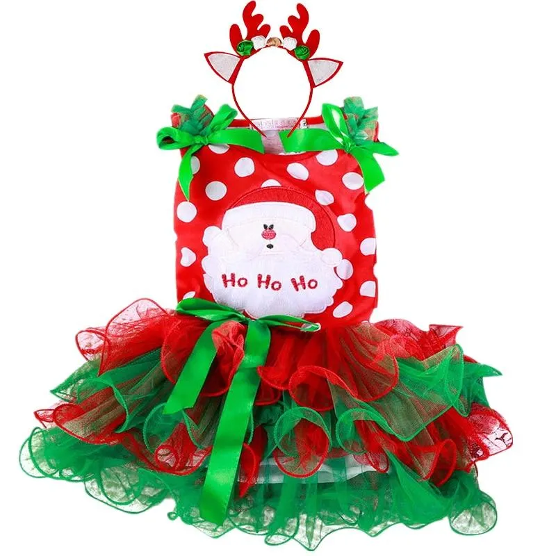 Santa Claus Girls Xmas Party Dress Kids Christmas Dresses New Years Girl Vestido Fancy Christmas Dress Girl Long Sleeves Red