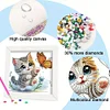 5D DIY Partial Special Shaped Drill Diamond Painting Kit Cat Decor With Frame Kit 18x18cm