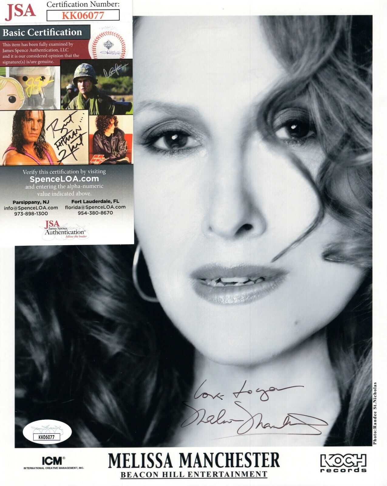Melissa Manchester Actress Singer Hand Signed Autograph 8x10 Photo Poster painting with JSA COA