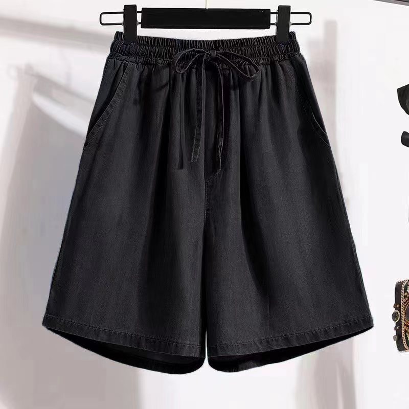 Mature Women Summer Pants Lyocell Denim Shorts