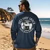Men's Vintage Surf Shack Print Crew Neck Long Sleeve T-Shirt by Inlyline