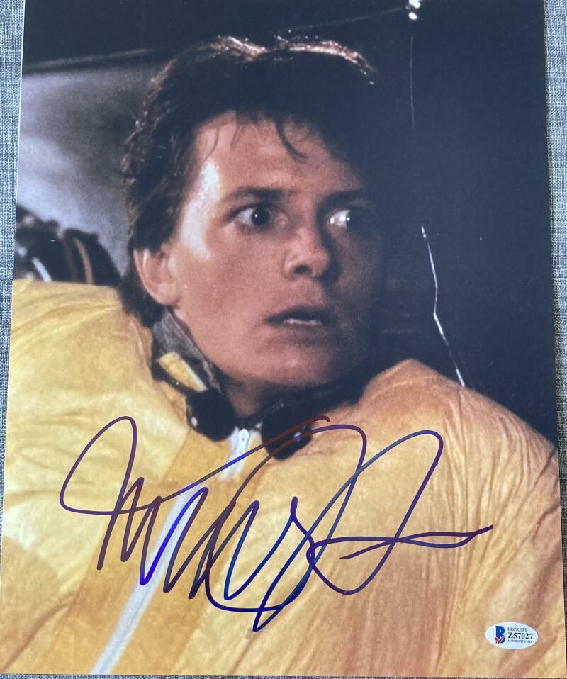 MICHAEL J. FOX SIGNED AUTOGRAPH - BACK TO THE FUTURE RARE 11X14 Photo Poster painting BECKETT 48