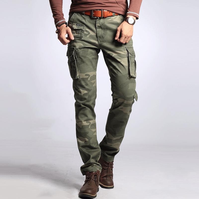 Men's Camouflage Multi-pocket Cotton Slim Cargo Pants