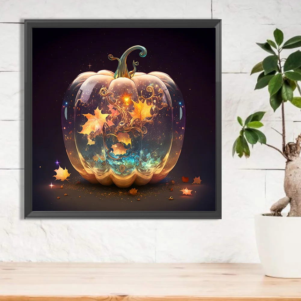 Full Round Diamond Painting 30*30cm - Glowing Pumpkin