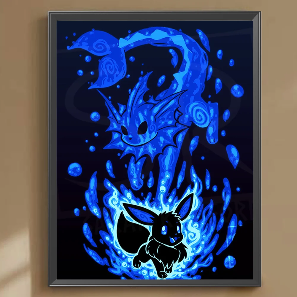 Diamond Painting - Full Round Drill - Silhouette Pokémon(Canvas|30*40cm)