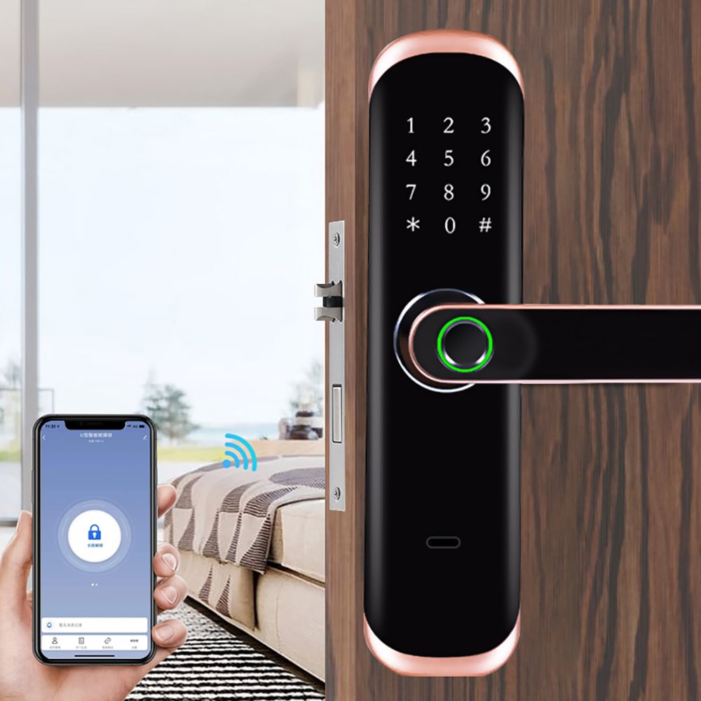 Home smart anti-theft door lock_ Hotel apartment password card smart lock_ Tuya APP remote control door lock RSH-WD034 Deutsche Aktionsprodukte Full Strike Gmbh