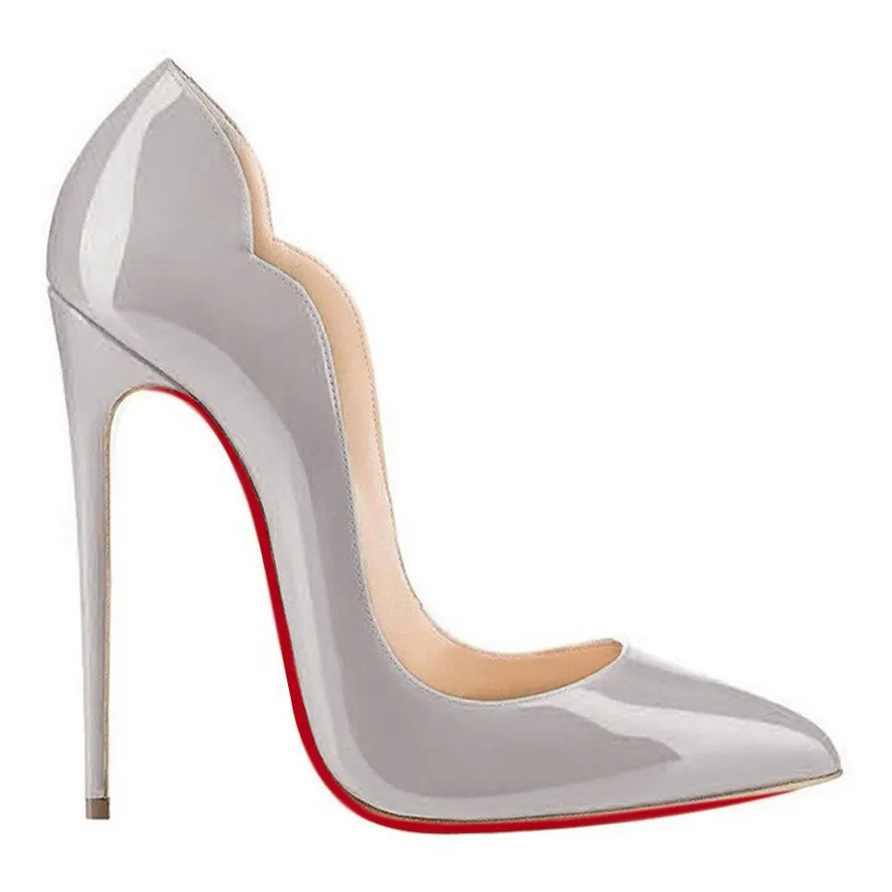 120mm Women's High Heels for Party Wedding Grey Pumps-vocosishoes
