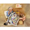 Old Woman Sewing - 14CT Counted Cross Stitch - 50*40cm