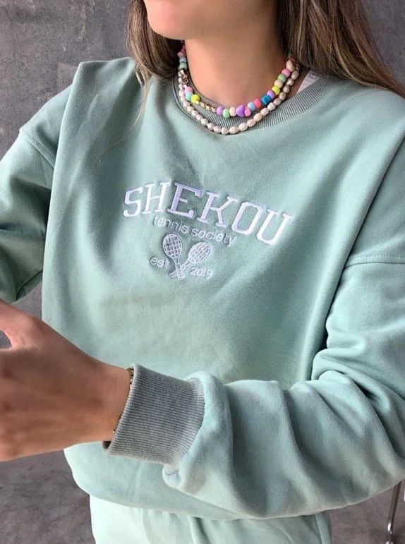 Tennis Society Sweater- Moss Green