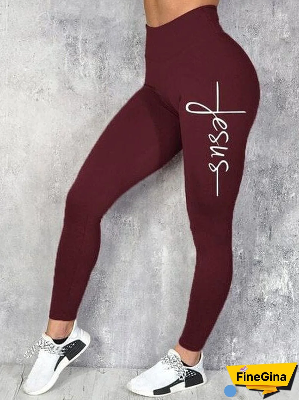 Women's Jesus Printed Yoga Pants