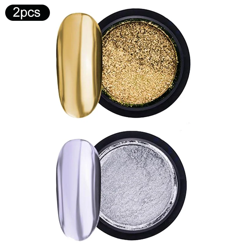 1 Box Rose Sliver Bubble Mirror Powder Metallic Nail Art Glitter iridescent Chrome Dust Sparkling Flakes Pigment Decoration