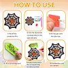 8pcs/set DIY Diamond Art Halloween Art Diamonds Coaster with Holder Kits (Cobweb)