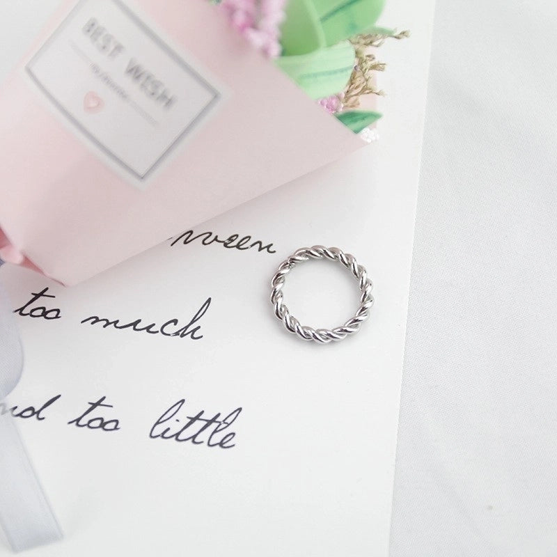 1 Piece Minimalist Solid Color Titanium Steel Gold Plated Rings